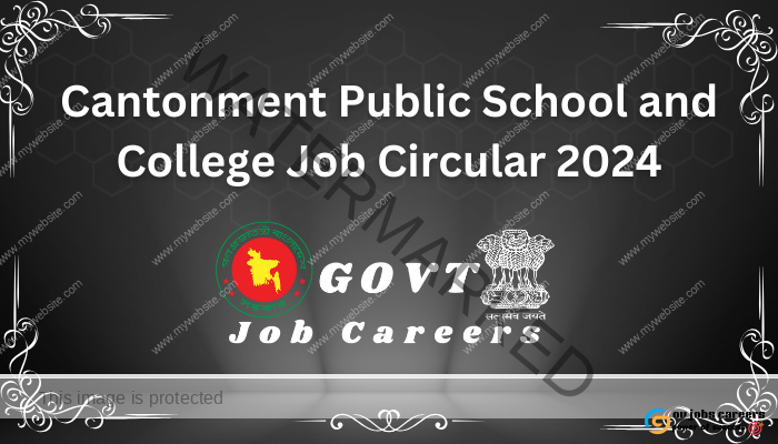 Cantonment Public School and College Job Circular 2024