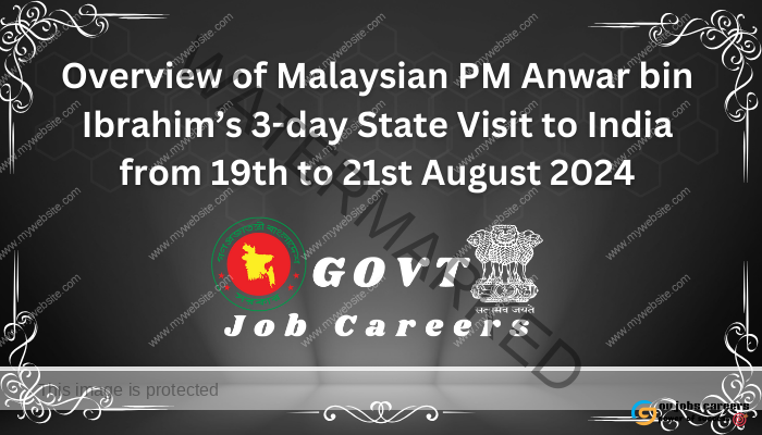 Overview of Malaysian PM Anwar bin Ibrahim’s 3-day State Visit to India from 19th to 21st August 2024